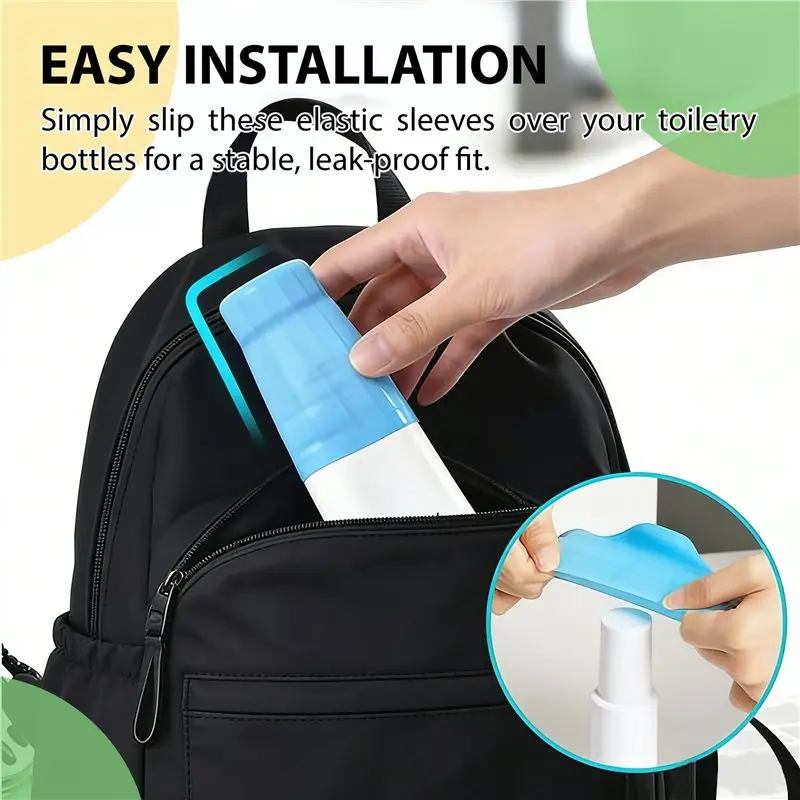 [HOT!A34R】 16Pcs Silicone Bottle Covers,Travel Essential For Women, Luggage Travel Size Toiletries,Elastic Sleeve For Leak Proof
