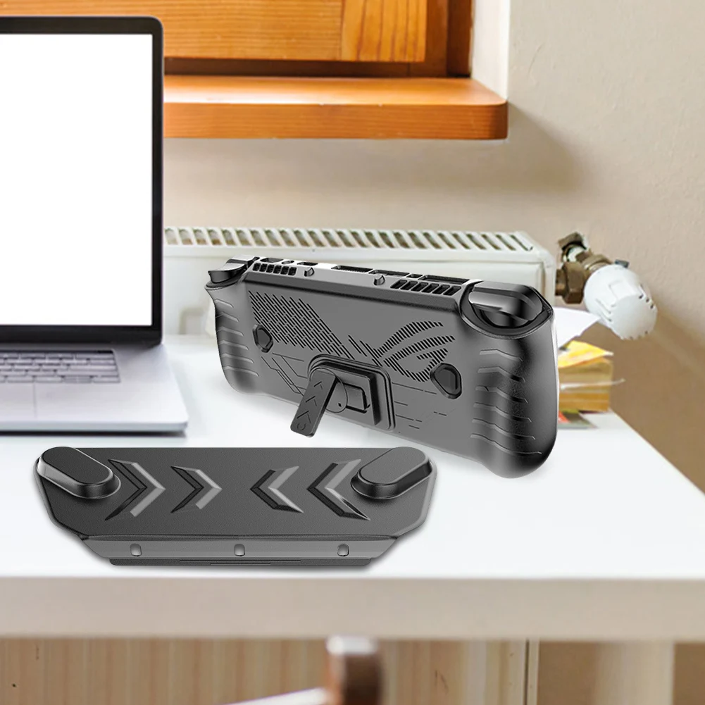 

Защитный чехол из ТПУ для Asus ROG Ally X, противоударный, со встроенной подставкой, полностью закрывающий корпус, с накладками на стики и защитой экрана