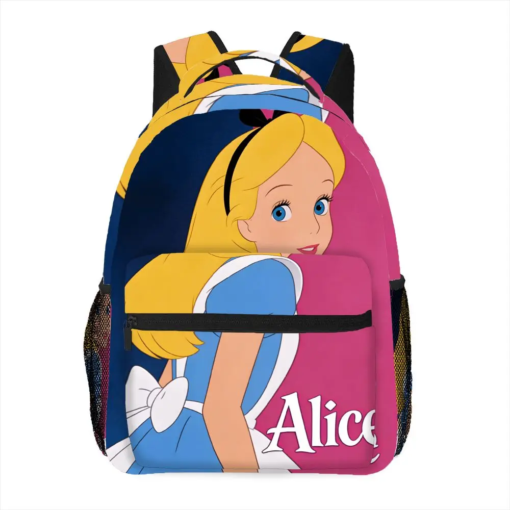 

1PC Disney Alice Theme Cartoon Print Backpack Color Block Fashion Street Style Suitable for Casual Daily Wear