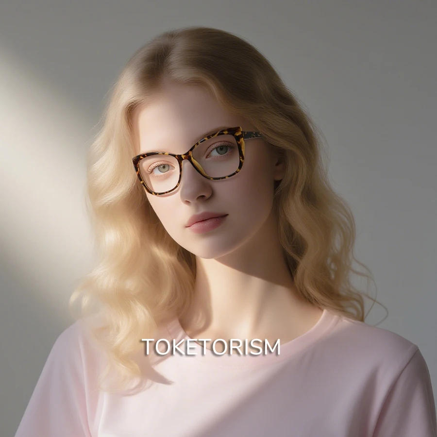 Toketorism Montatura per occhiali da vista da donna alla moda Montature per occhiali ottici di qualità Occhiali con blocco della luce blu