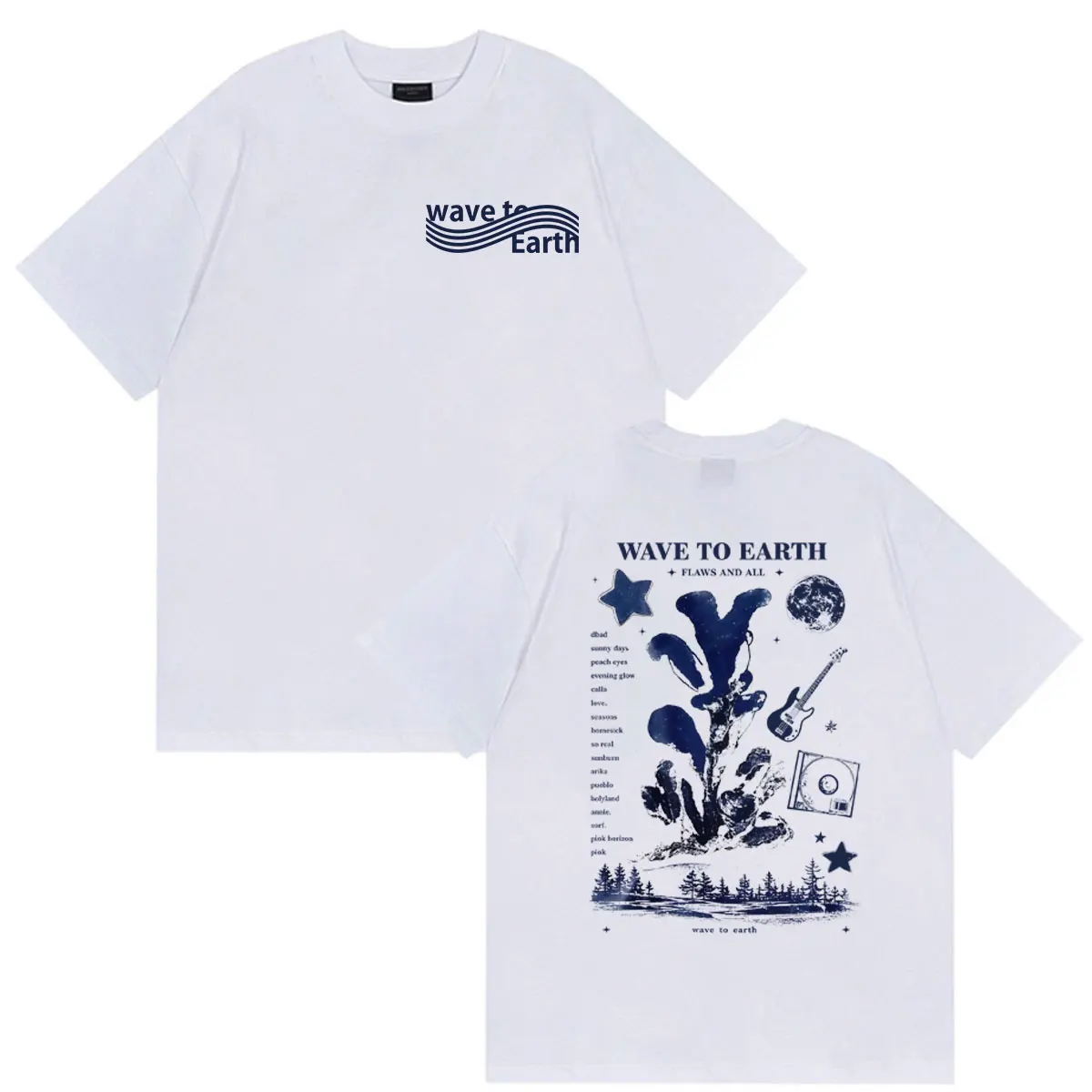 Wave To Earth The Pieces Tour 2026 Print T Shirt Men's Korean Band Hip Hop Short Sleeve T-shirt Clothing Fashion Vintage Tshirts