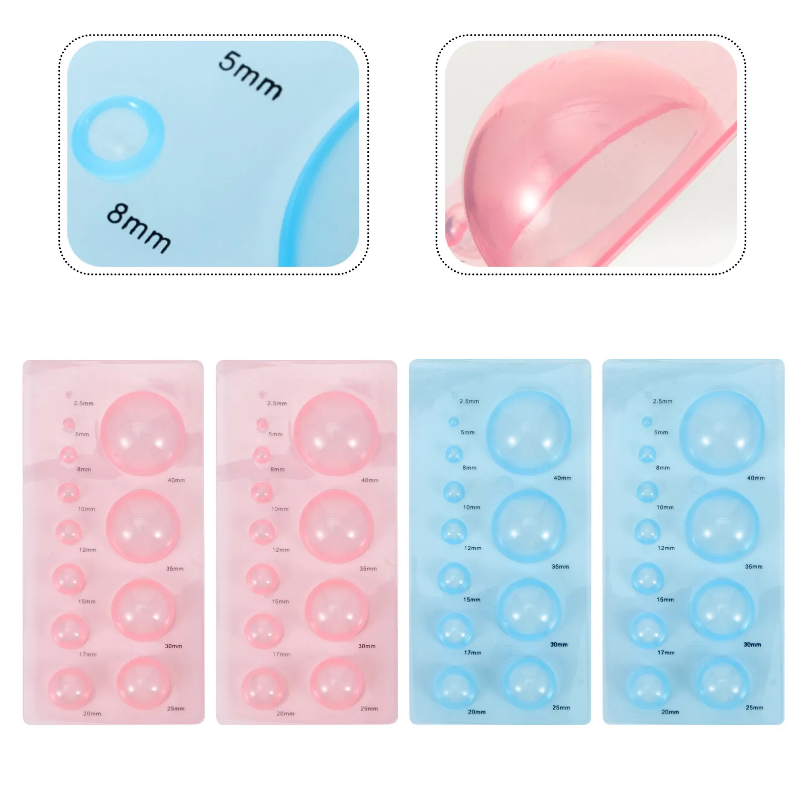 Juego de 4 Herramientas para Quilling en 3D, Material ABS Ligero, Molde de Media Esfera para Proyectos de Manualidades de Papel, Habilidades Espaciales