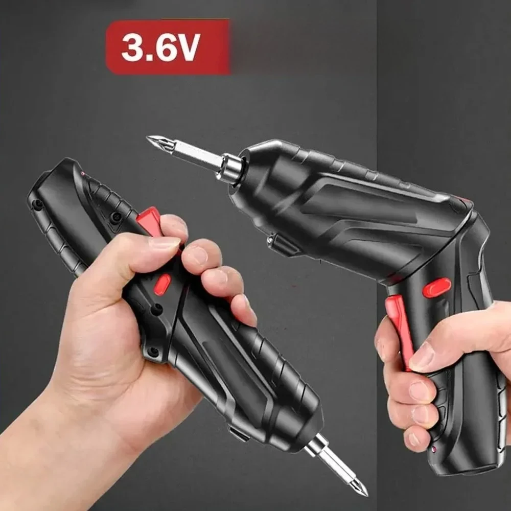 Conjunto de ferramentas elétricas portáteis de 3,6 V para manutenção doméstica, bateria de lítio de mais de 300 mAh, mini furadeira, chave de fenda sem fio para uso doméstico
