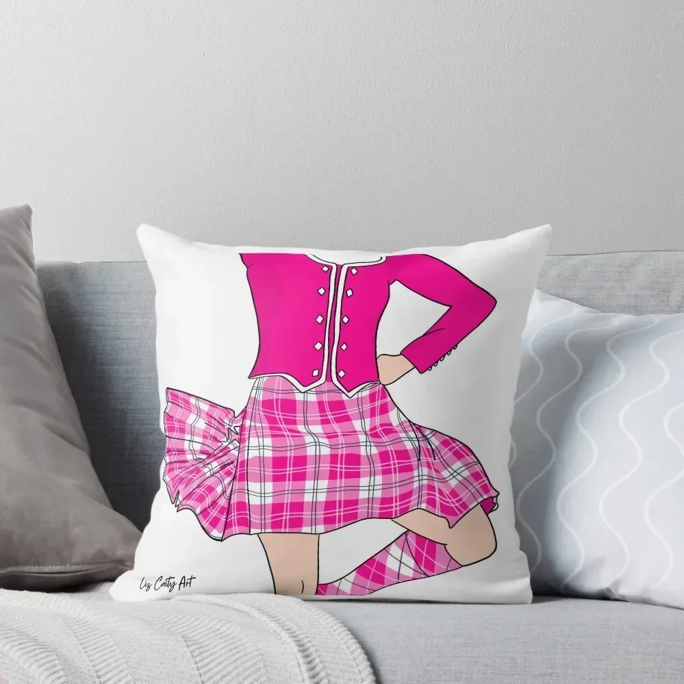 Highland Dancer Hot Pink Throw Pillow luxury throw pillow covers luxury sofa pillows Cusions Cover pillow