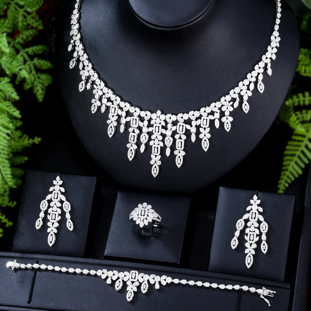 

GODKI Trendy 4PCS Luxury Tennis Necklace Statement Jewelry set For Women Wedding Cubic Zircon CZ African Dubai Bridal Jewelry