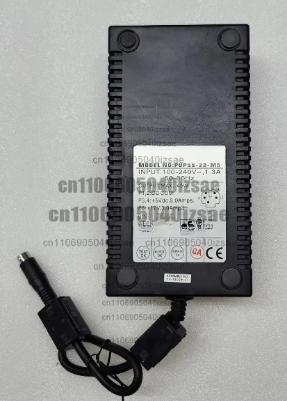 Power Supply PUP55-23-M5 Power Cord 5V5A 12V3A Five-pin Plug ASSEMBLY 73-13008-01, Functionally Intact, Tested OK
