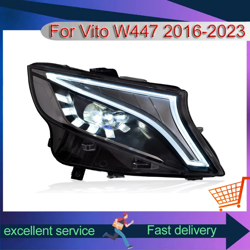 

Headlight Suitable For 2016-2023 Mercedes Benz Vito W447 Refit Streaming Turn Signal Light Full LED DRL Auto Accessory Assembly
