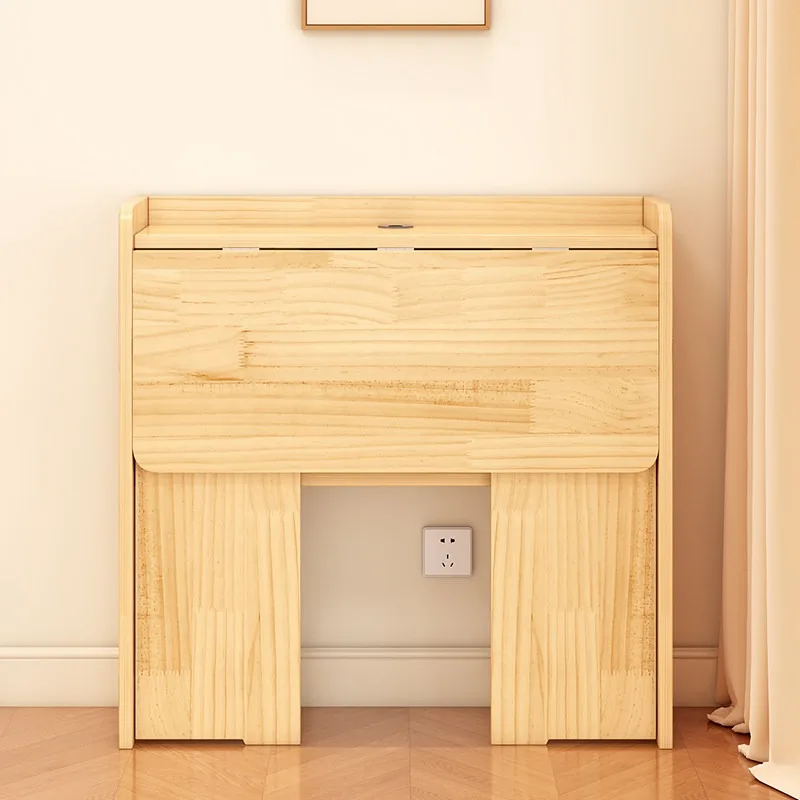 Solid wood computer desk bedroom household small apartment bedside simple writing folding desk student study table desk
