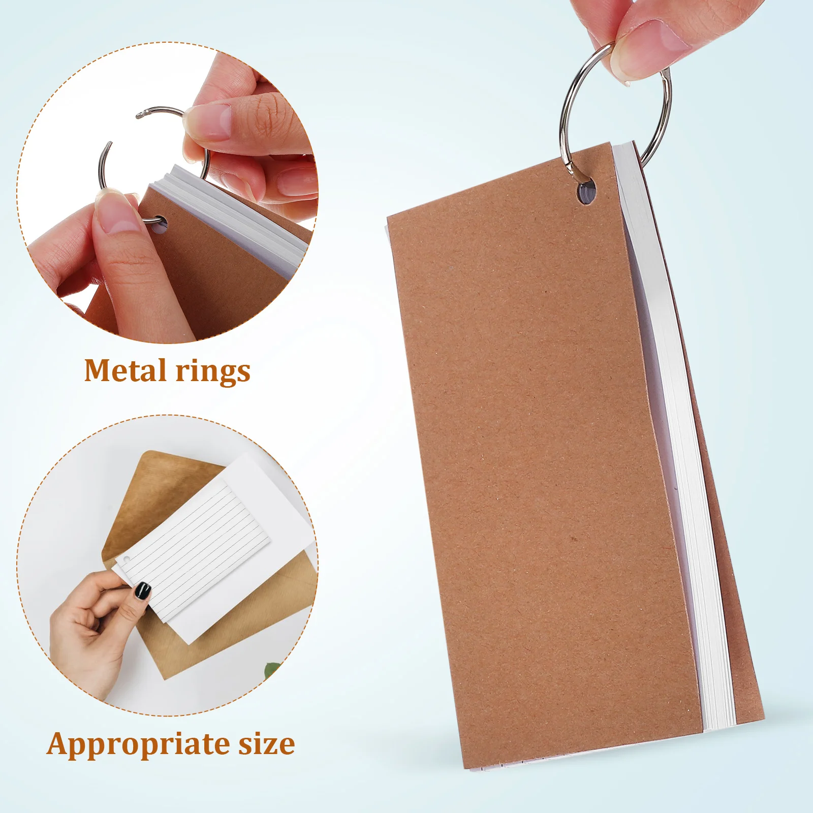 Loose Book Flash Cards for Studying with Rings Index on Note Flashcards Dividers