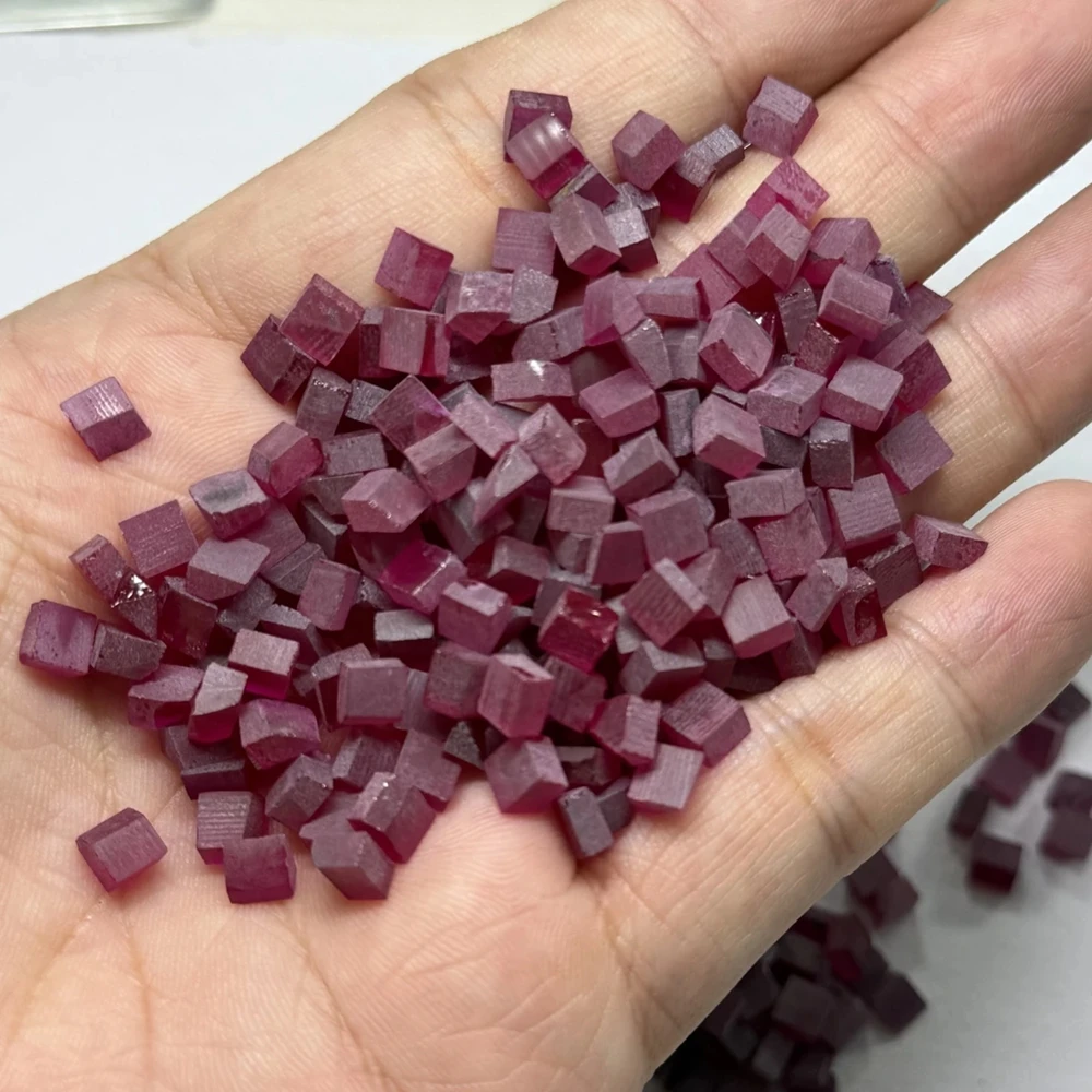 1KG Synthetic Rough Preformed Ruby 3mm 5mm Block Raw Uncut Material Stone
