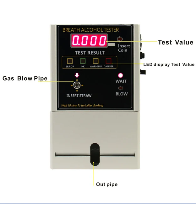 Coin Operated Breathalyzer Alcohol Tester AT319