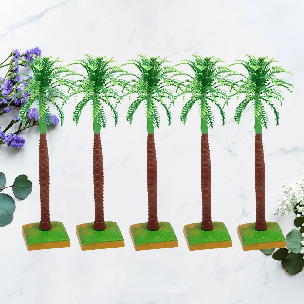 

5PCS Coconut Tree Cake Decor Mini Topper Picks Birthday Party Cupcake Dessert Decoration Safe Material Creative Design