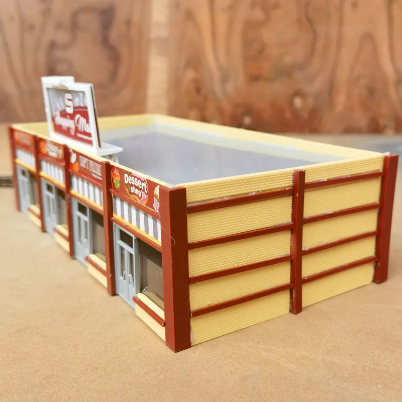 1Set Ho Scale Model Shopping Mall Model Supermarket Sand Table Buliding Material Scale Kit 1:87 Model Train Railroad Layout