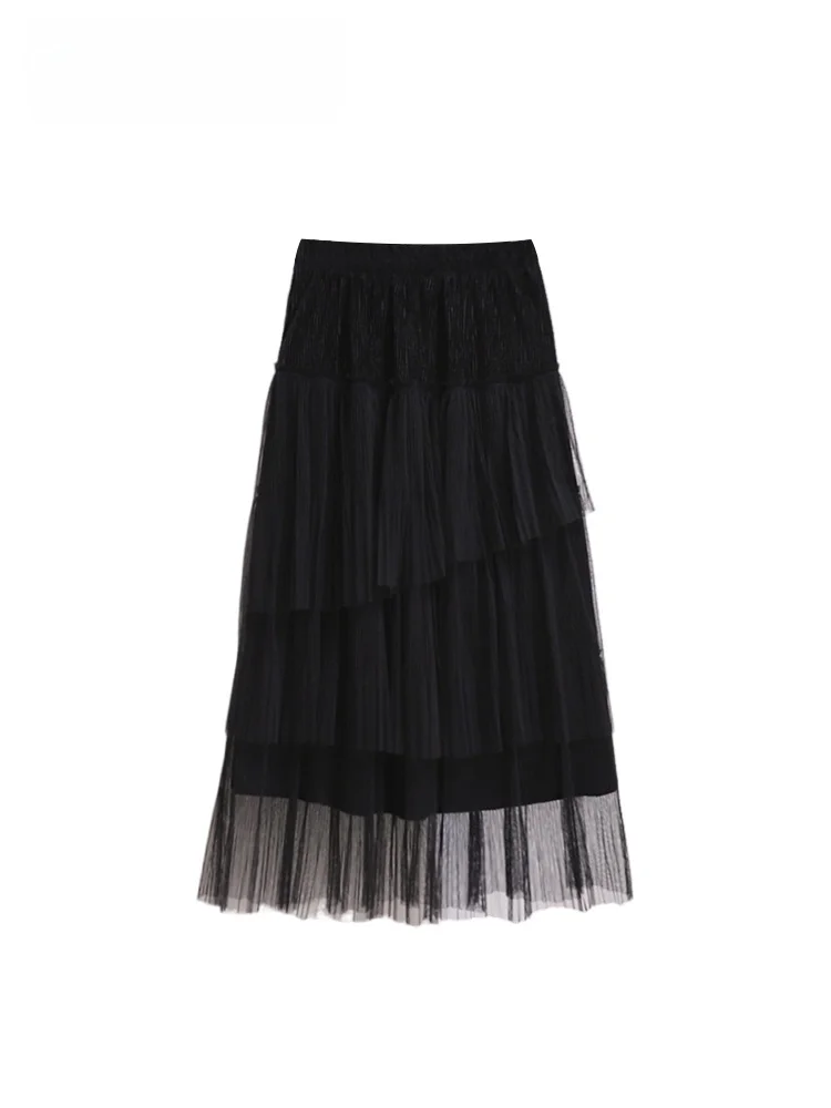 

CaraCLUB plus Size High Waist Me f Skirt Women's Faionable Spring Slimming Versatile Non-orm Skirt Cake Skirt
