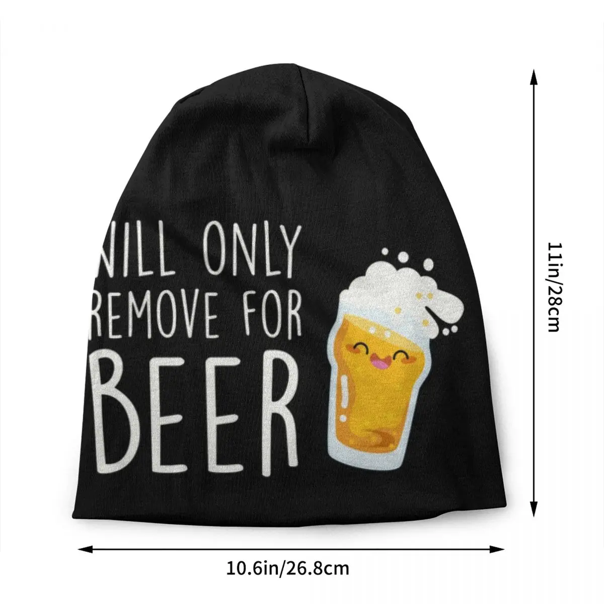 Will Only Remove For Beer Bonnet Hat Knit Hat Men Women Hip Hop Unisex Adult Warm Winter Alcohol Lover Skullies Beanies Caps