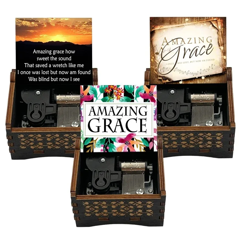 صندوق تشغيل الموسيقى المذهل، آلية Wind Up، هدايا/مجموعات فريدة من نوعها، مصنوعات صندوق موسيقي منحوتة عتيقة (نقمة مذهلة)