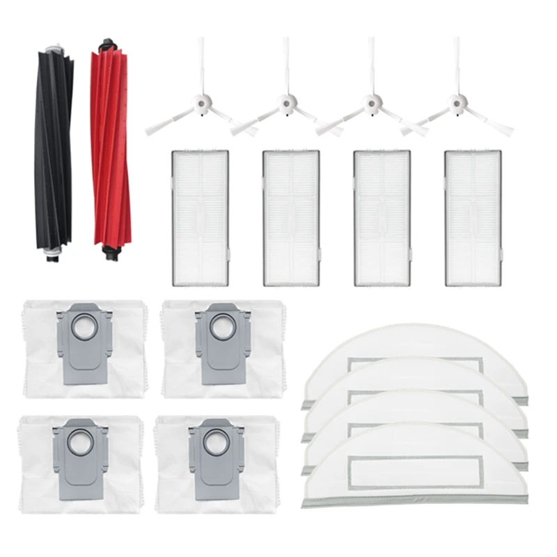 로보락 울트라 로봇 진공 메인 사이드 브러시 걸레 필터, 먼지 봉투 브러시 커버 부품 액세서리, S8 플러스 S8 + S8 프로