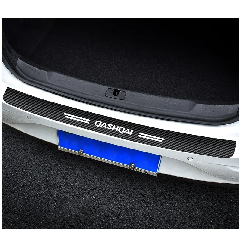 For Nissan Qashqai J10 J11 J12 Emblem Car Threshold Strip Carbon fiber Car Trunk Door Sill Strip Protective Sticker