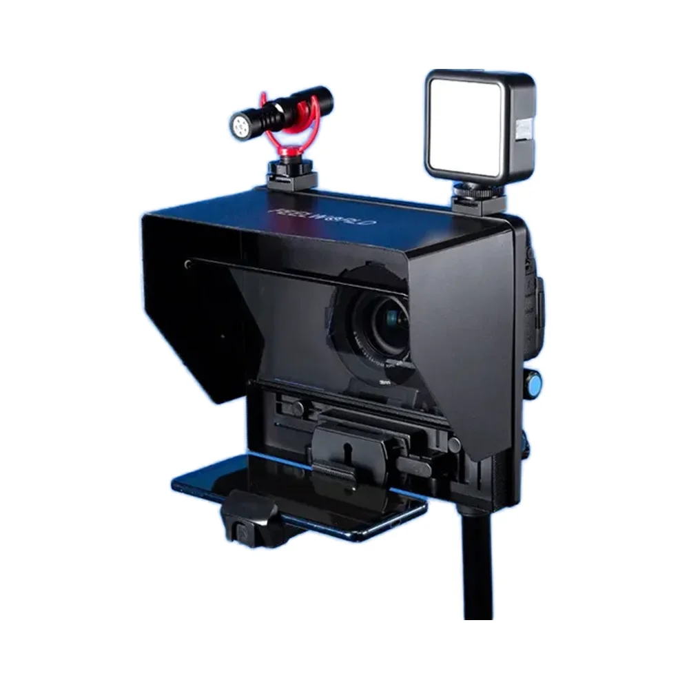 

FEELWORLD TP10 10-Inch Foldable Portable Teleprompter Bluetooth Control Smartphone/DSLR Camera Lens Adapter For Live Streaming