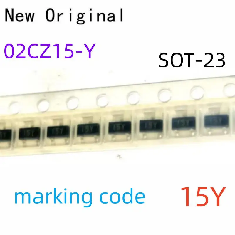 

02Cz15-Y Sot-23 New and Original Zener Diode 2.5% 0.2W Silicon Unidirectional Marking Code:15Y