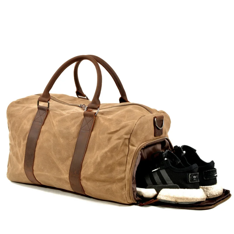 Retro canvas travel bag Men's Single Shoulder Handheld Training Bag Swimming Large Capacity Canvas Luggage for Travel bag