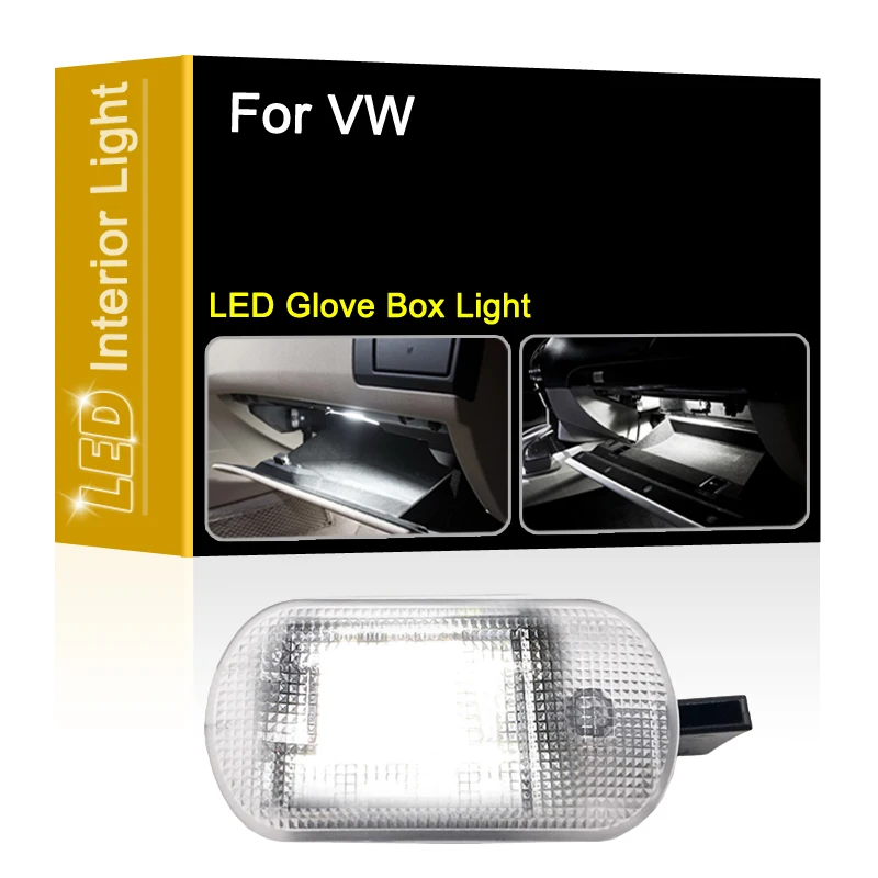 12V LED Glove Box Lamp For VW Bettle Bora Caddy Golf Suran Touran Touareg White Glove Trunk Lights Assembly