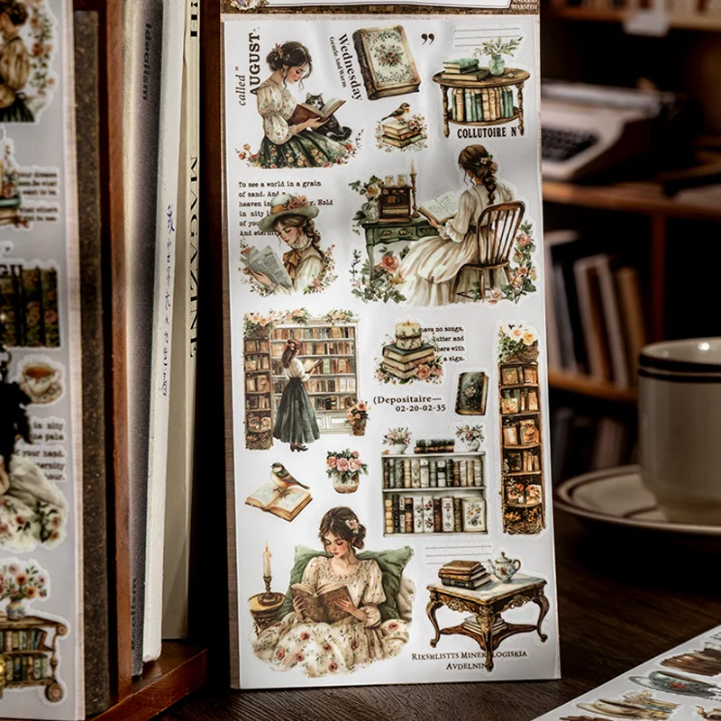 

Бумага книжный магазин угловая серия книжный магазин пейзаж переводные наклейки DIY Скрапбукинг справочник журнал блокнот 6 шт. в