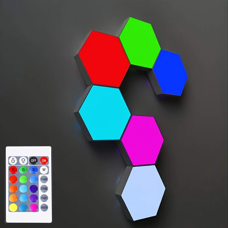 Touch Sensitive Night RGB Lighting, Geometric Module DIY Assembly Night Light, RGB Hexagonal Wall Light, Tactile Night Light