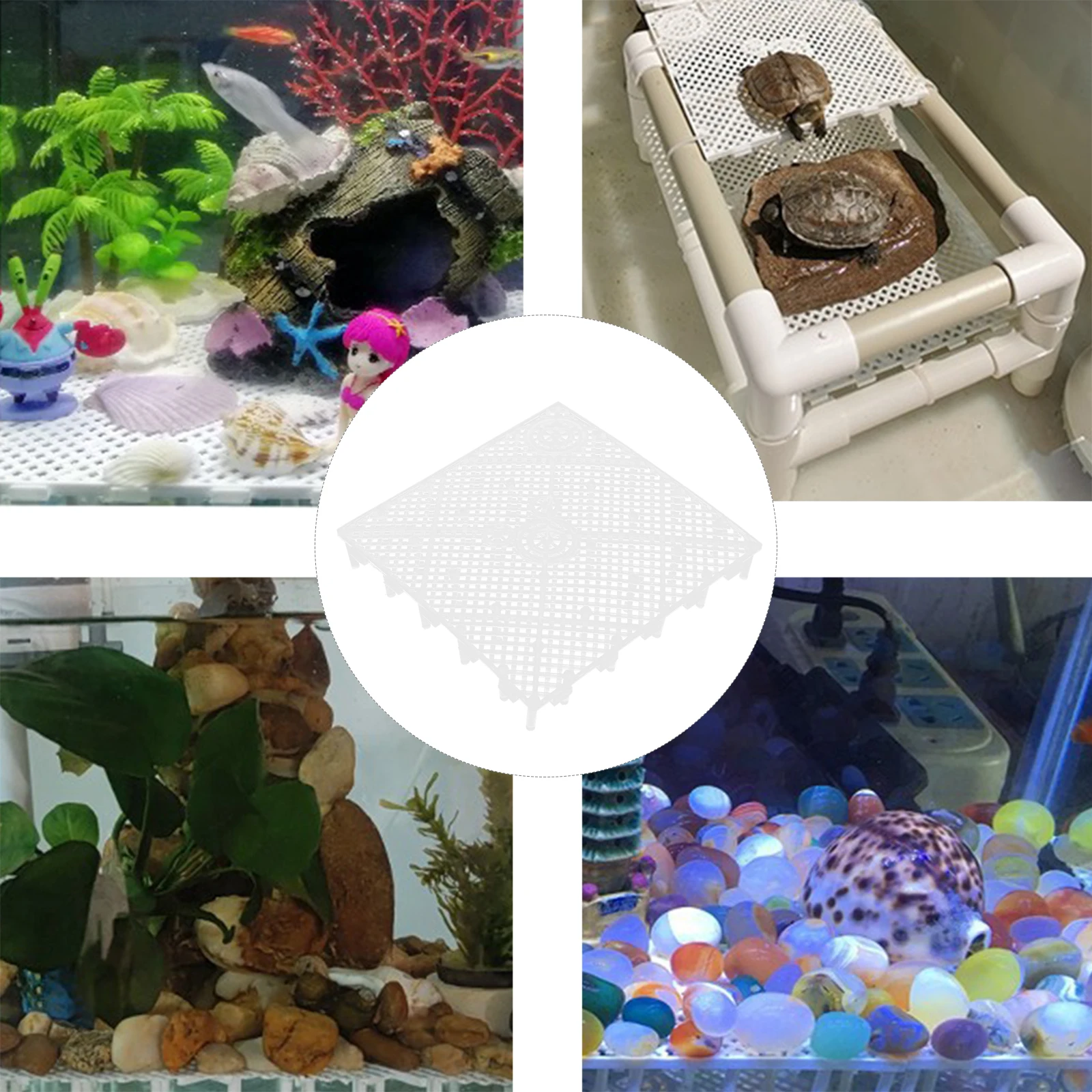 

6Pcs Aquarium Filtering Plates Wear-Resistant Tank Dividers Splicing Combination Professional Gravel Filter Board Fish Tank