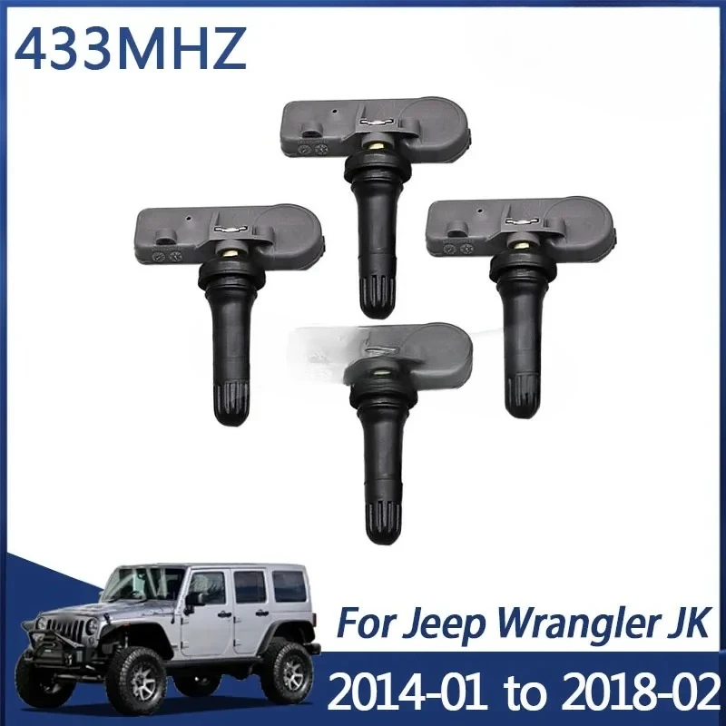 

Датчик давления в шинах TPMS, 4 шт., для Jeep Wrangler JK 2014-2018, 433 МГц, 68241067AB, 68241067AA