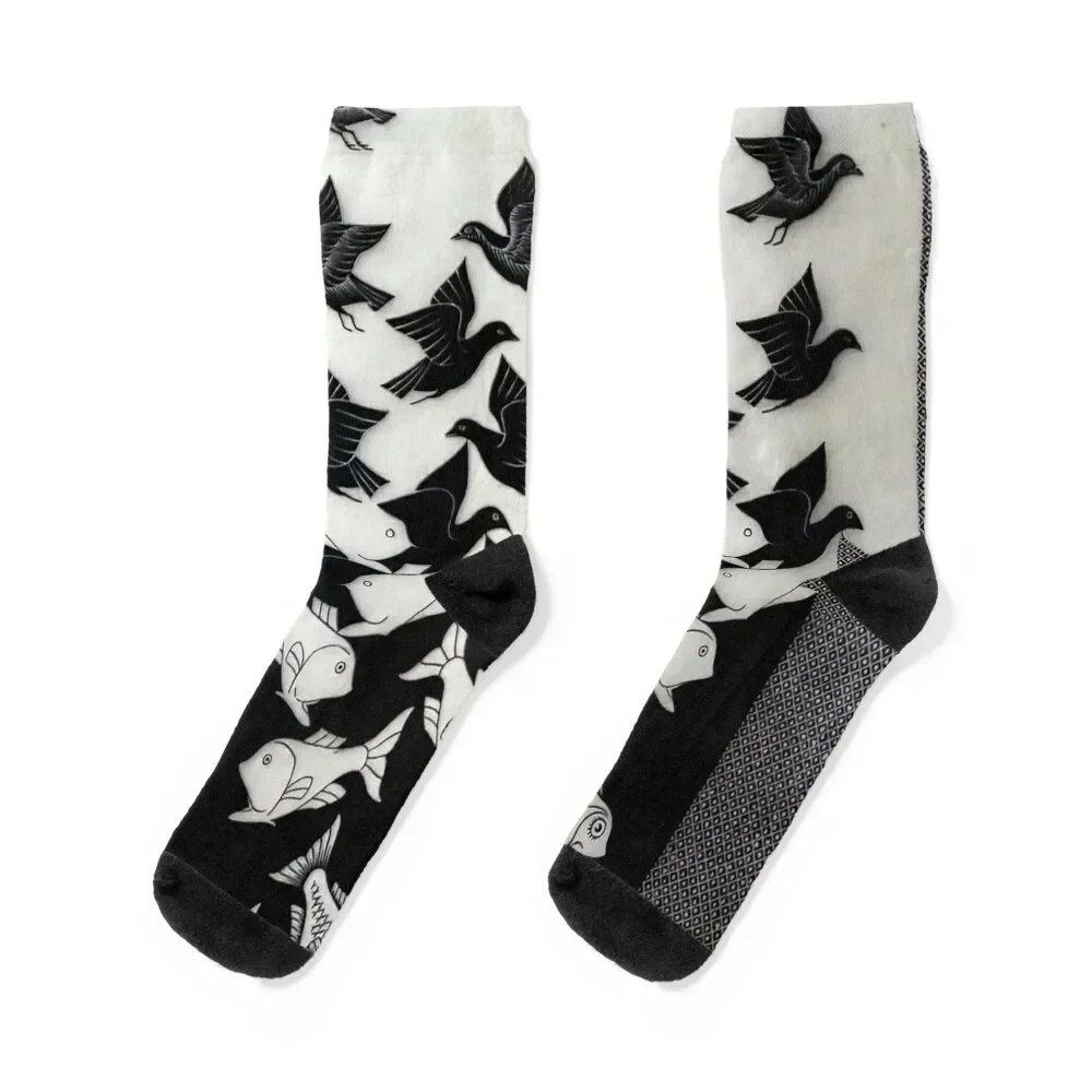 

Sky and Water II by M.C. Escher Socks retro christmas stocking christmas gifts ankle Women's Socks Men's