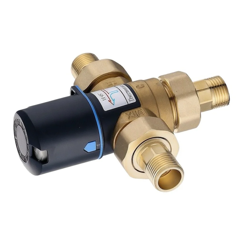 Brass Three-Way Thermostatic Valve for Regulating Mixed For Water Temperature in Heating Distribution Manifolds and Branch Lines