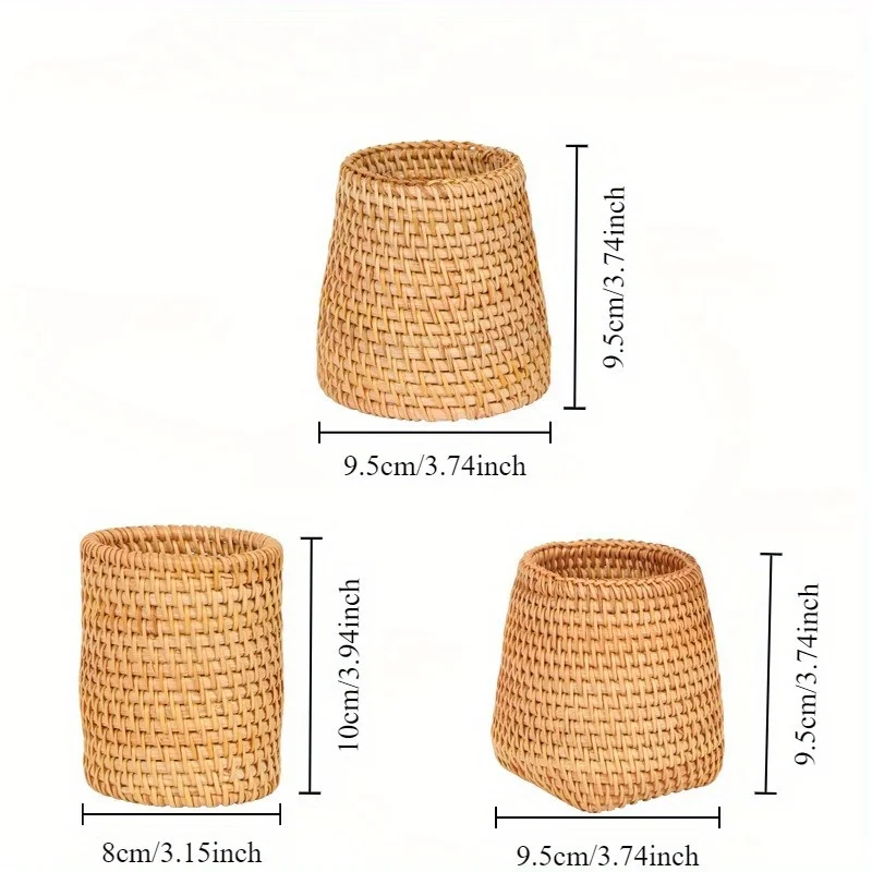 Agregado familiar Rattan Organizador, cestas de armazenamento, pauzinhos, pá, colheres, jantar, facas, garfos, talheres caixa de armazenamento, 1pc