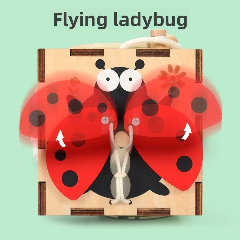 Wooden Children's Six-in-one Multi-functional Shape Pairing Insect Intelligence Box Early Education Concentration Training  Toy