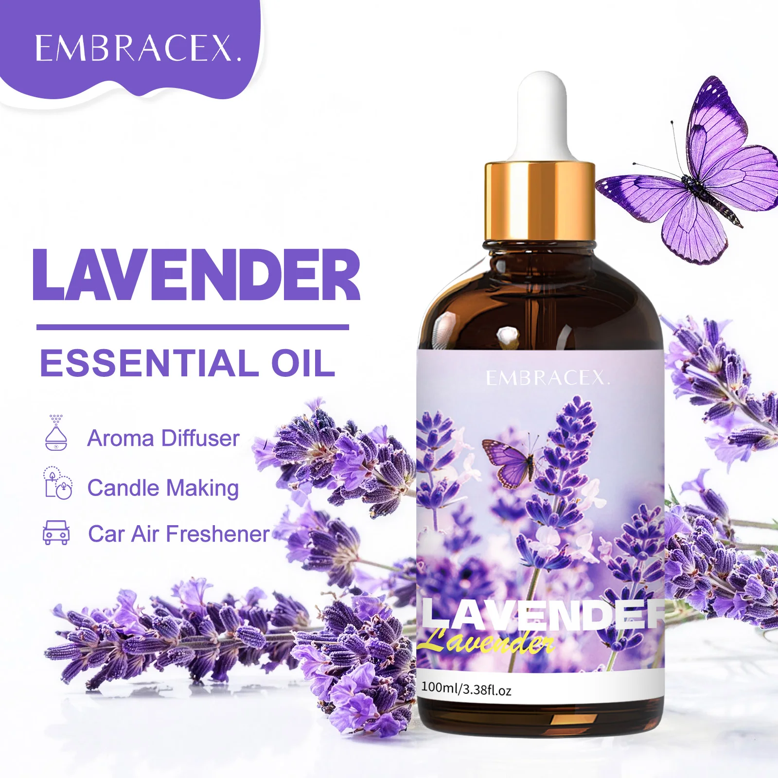 100ml Lavender Essential Oil Humidifier Diffusers Oils Car Air Freshener Oils For Candle Making For Home Car Air Freshener Gift