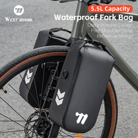 WEST BIKING 1/2pcs Portable Bike Fork Bag 5L Waterproof Bike Bag Electric Scooter Bag Bicycle Front Bag Bicycle Fork Bag