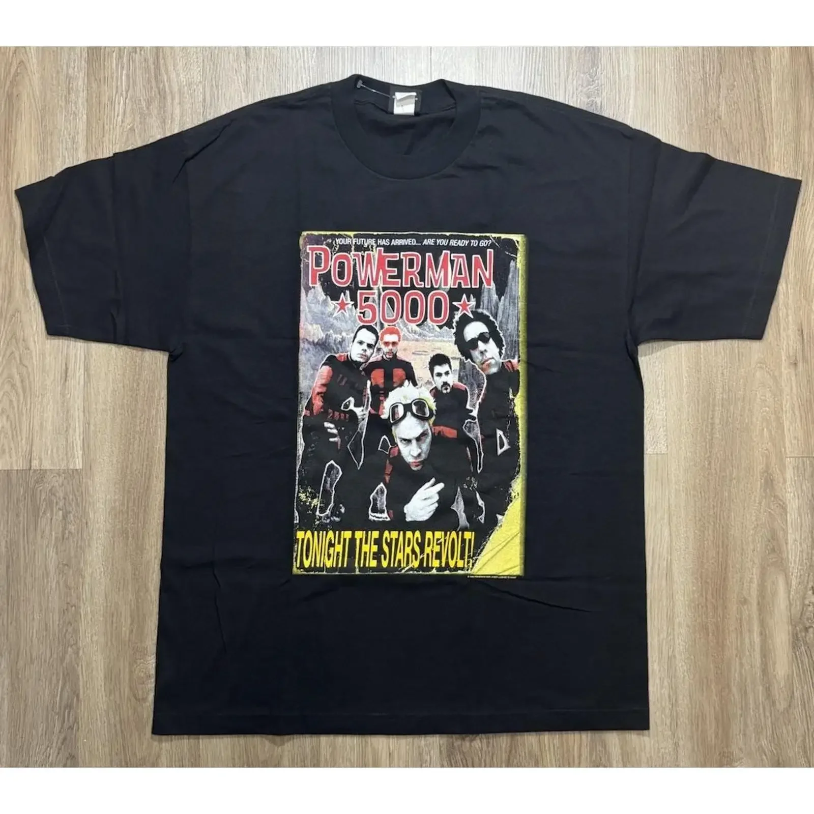 Vintage 1999 Powerman 5000 Tonight The Stars Revolt Tour Band T Shirt Size XL vintage Washed Slightly Top For Everyday Wear