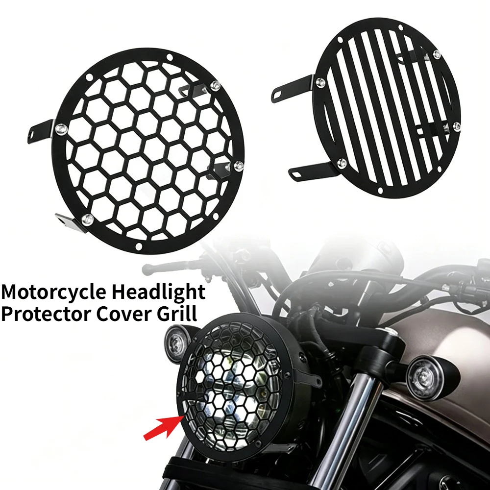 

Motorcycle Headlight Protector Cover Grill for Honda Rebel CMX300 CM500