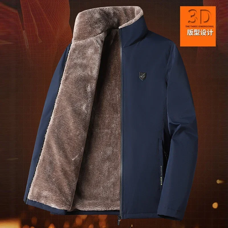 Winter Outdoor Parka Jackets for Men Thicken Plush Lamb Warm Windbreaker Bomber Jacket Men Korean Casual Fleece Outwear Coats