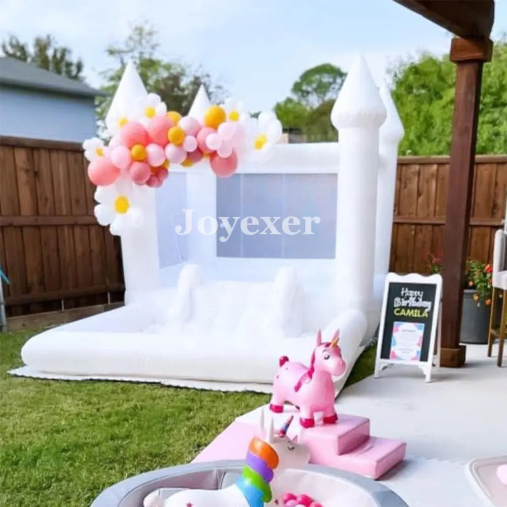 Mini castello gonfiabile per buttafuori Casa di rimbalzo gonfiabile per bambini bianca con piscina con palline
