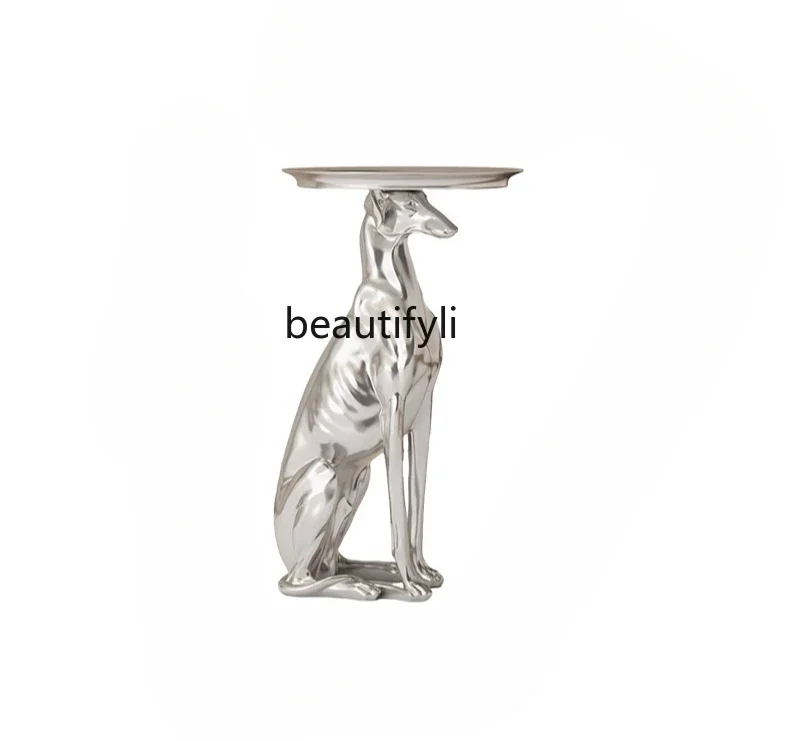 Light luxury floor-to-ceiling coffee table tea tray side table sales office  entrance entrance, candy tray sculpture, animal dog