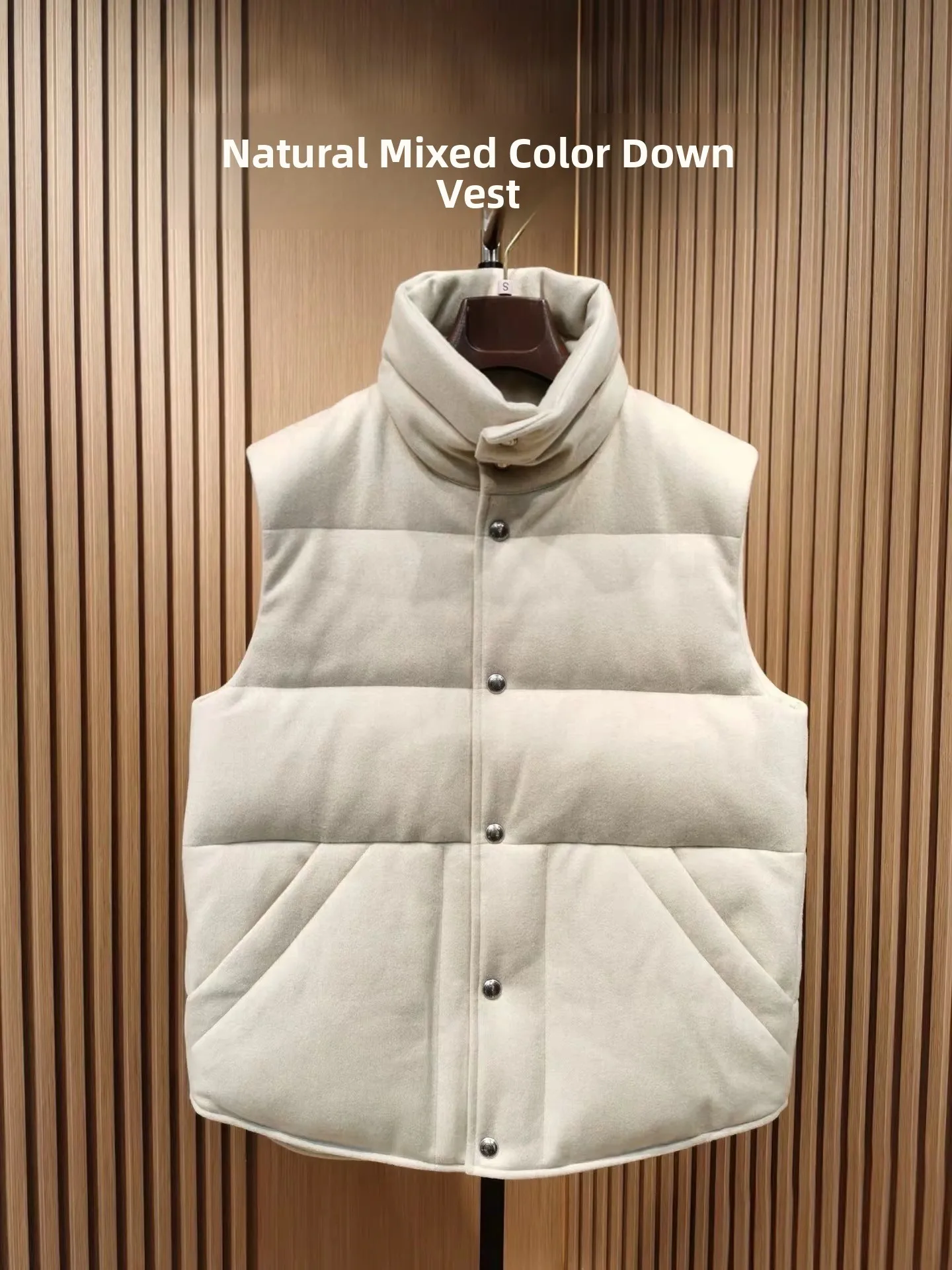 

Silk Camere Men's Vest Autumn Winter Faion Urban Sle Youth Casual White Goose down Lightweight Soft ell