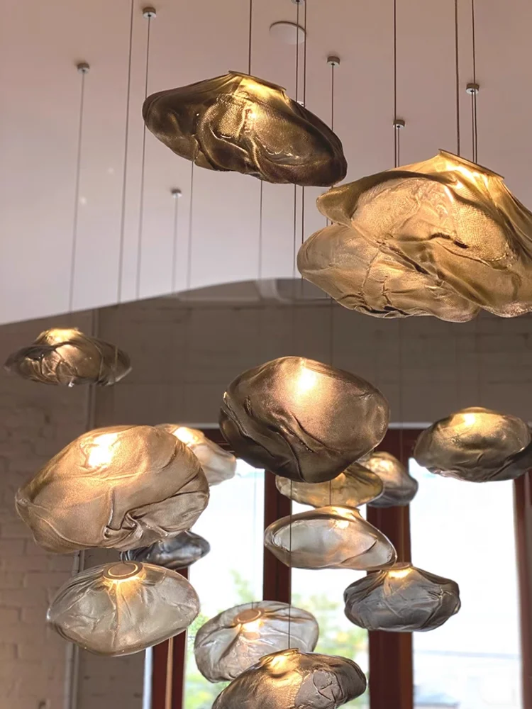 

Contemporary Smoked Glass LED Dimmable Pendant Lamp with Lampshade for Dining Room and Staircase Indoor Hanging Light