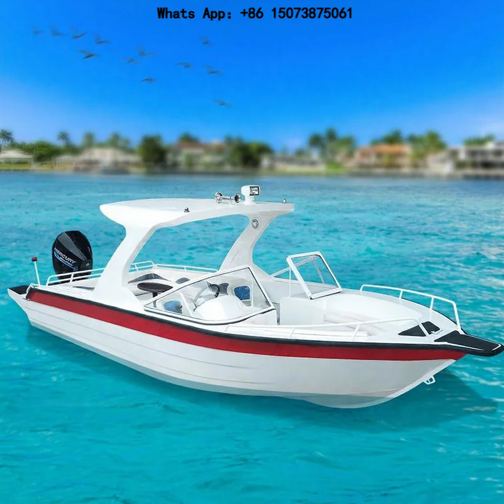 Design China Factory Price Boat Aluminum Alloy Central Control Speed Boat 22.3ft 10-12 Seats Comfort Recreational Boat
