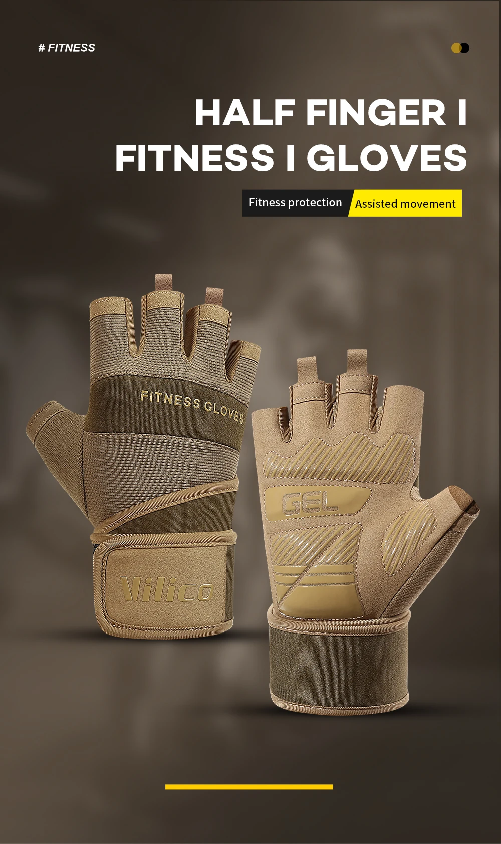 Radfahrhandschuhe Halbfinger Fitness-Handschuhe für Gewichtheben und Hanteltraining Rutschfeste Trainingshandschuhe für Crossfit und Übungen – Detail 1