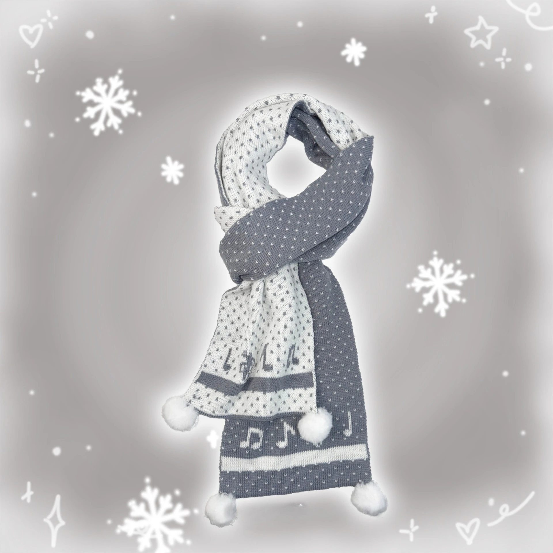 Y2K Polka Dot Japanese Ancient Early Polka Dot Scarf Woolen Ball Knitted Scarf Peplum Warm Note Woolen Scarf Cute Sweet Girl view 5