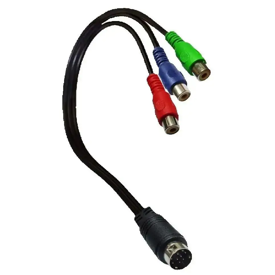 1FT 9 PIN S-VIDEO to 3 RCA RGB Component Video Adapter Cable MMI AV Cable for HDTV TV