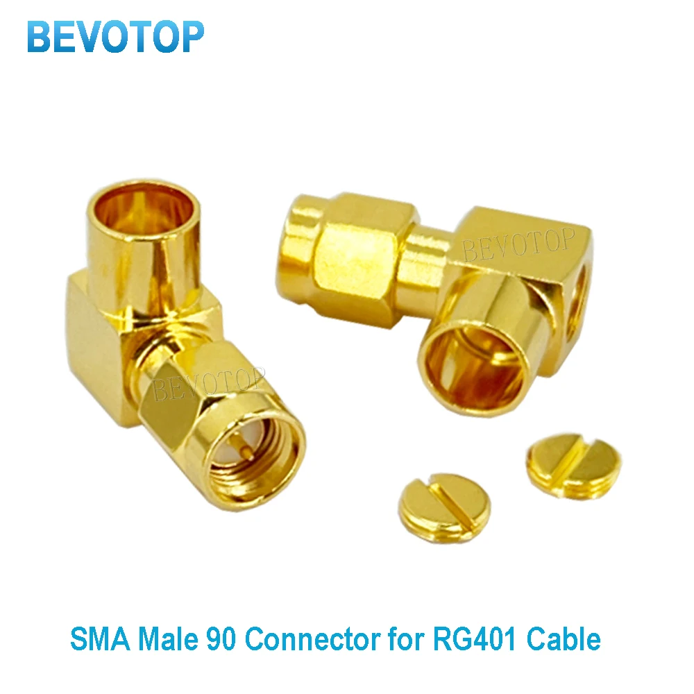 

10Pcs/lot RG401 SMA Male Right Agnel 90° Plug Soldering RF Coaxial Connectors for RG-401 Cable DC-6.0GHz 50 Ohm BEVOTOP