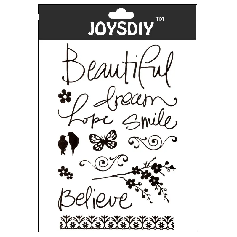 Clear Stamps Beautifful Dream Hope Smill Scrapbooking Material DIY Photo Cards Account Rubber Stamper Transparent Stamp