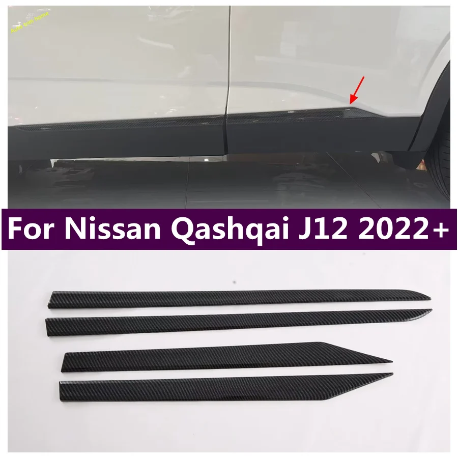 

ABS Carbon Fiber Look Side Door Line Garnish Body Trim Cover Protector For Nissan Qashqai J12 2022 2023 Car Decor Accessories